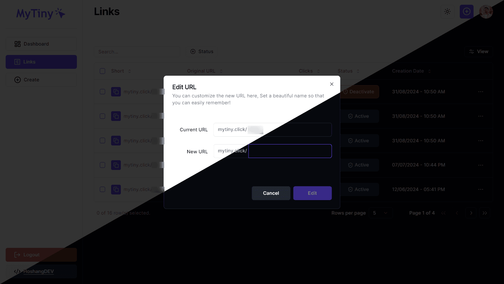 Step 5: Edit URL Dialog